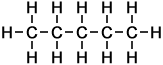 displayed formula of the molecular structure of pentane