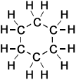 Fully Displayed Formula of Cyclohexane