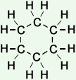 Displayed structure of cyclohexane