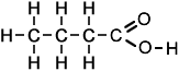 full displayed formula of butanoic acid