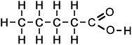 full displayed formula of pentanoic acid